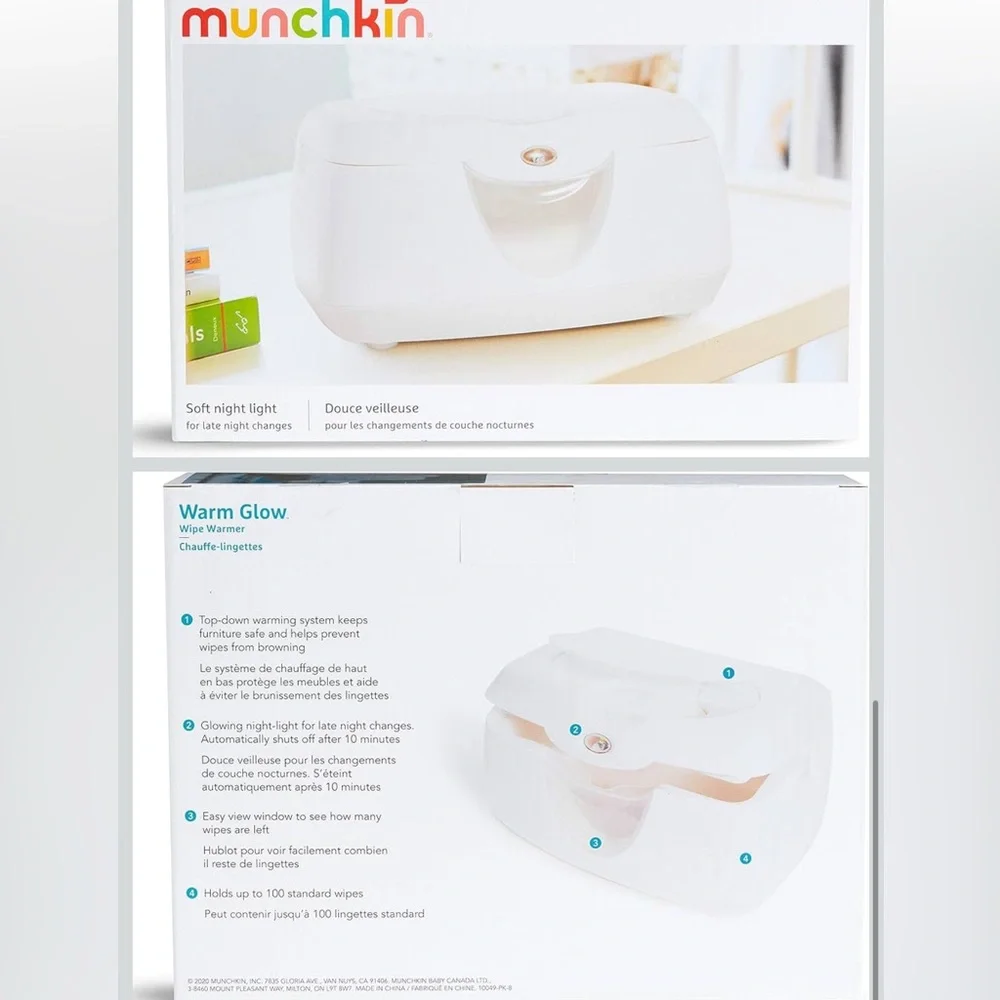 Munchkin Warm Glow Baby Wipe Warmer, White